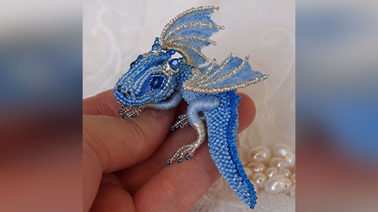 amazing Bead Dragon Brooches made by Alyona Lytvin
