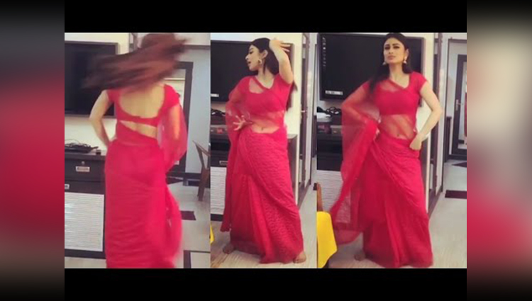 Mouni Roys hot dance in Red Saree
