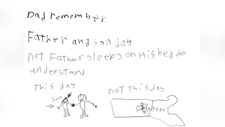 funny note by kid to dad