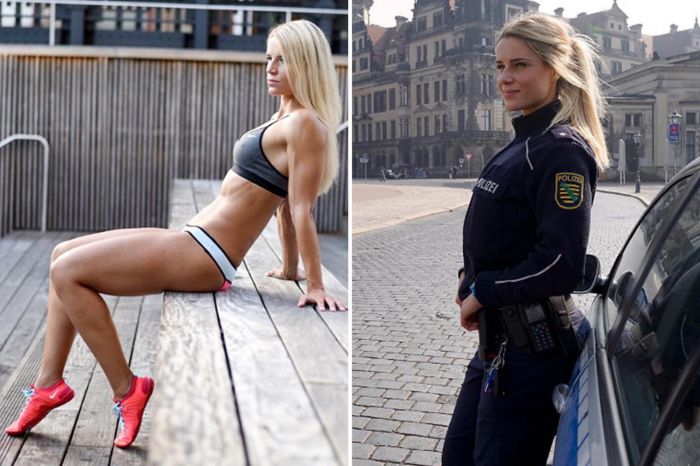 Stunning police officer is viral star after posting fitness photos
