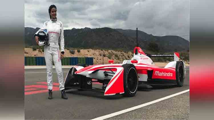 Gul Panag, the first Indian female driver to run Formula E Racing Car