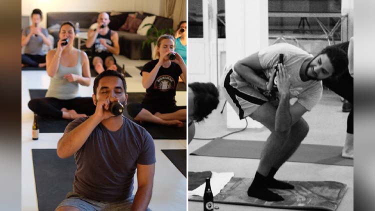 beer yoga trend in abroad