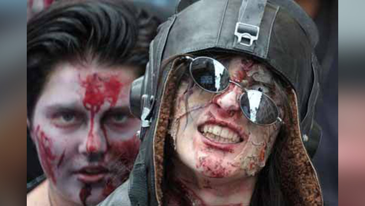 dress up as zombies