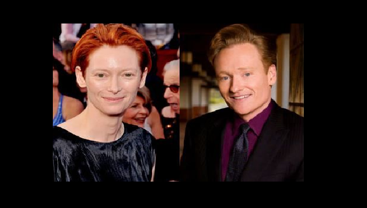 Tilda Swinton and Conan OBrien