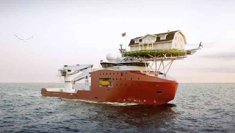 fake picture of ship carrying house