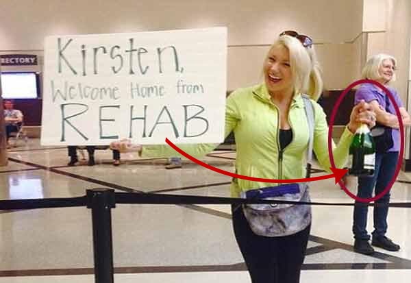 people welcome his friends on airport with weird messages