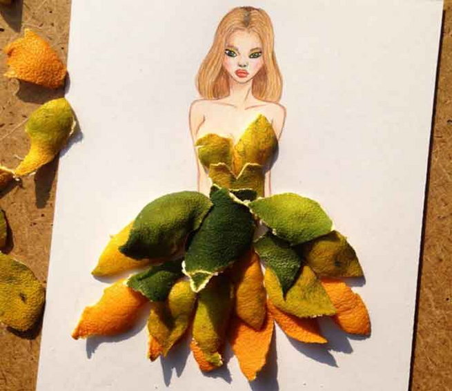 painting using Orange Peels