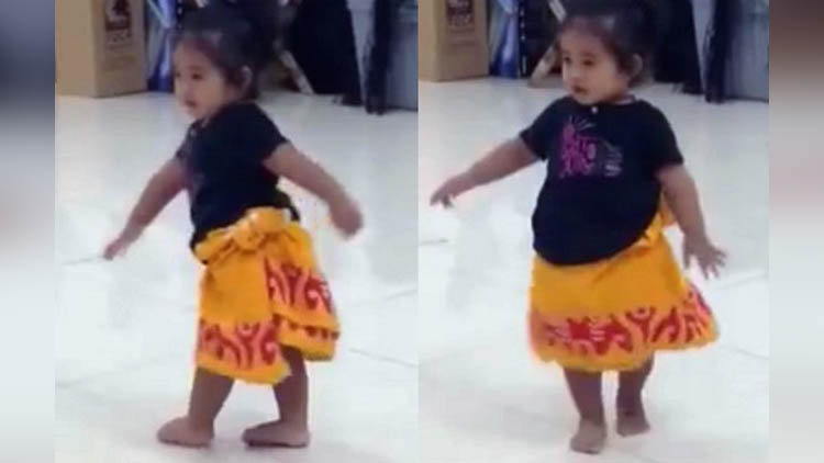 cute little girl tahitian dance video
