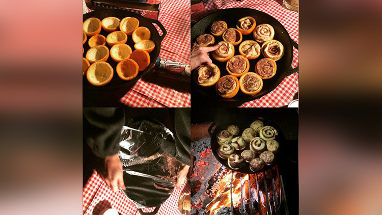 Dishes baked in orange peels