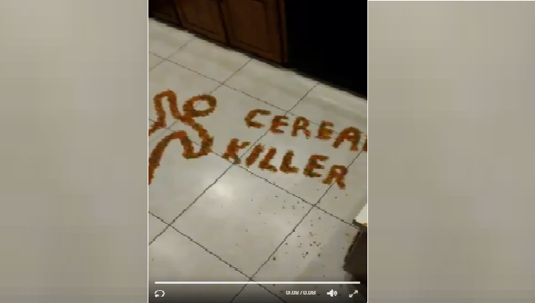 ┬аCereals spelling cereal killer over the floor l killer