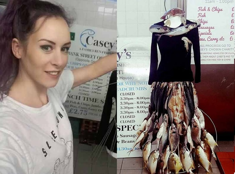 fashion designer Sarah Lewis made a gross dress