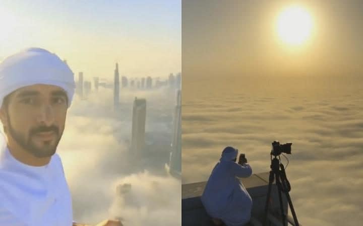 dubai prince Hamdan click the pictures of burj khalifa