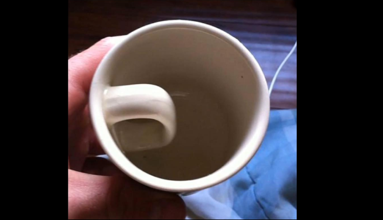 mug with handle on its inside