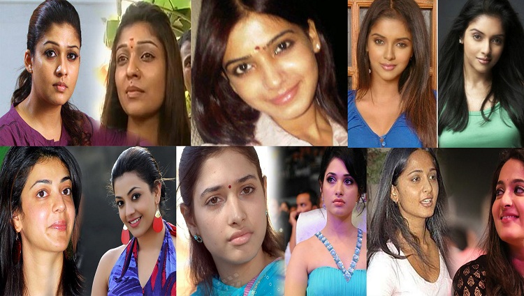 south actress with and without makeup