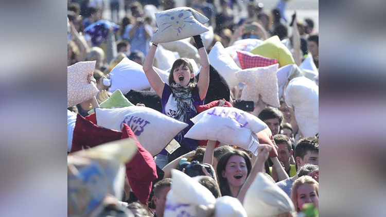 International Pillow Fight Day viral pictures