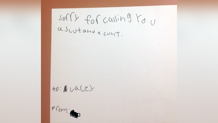 rude kid's note