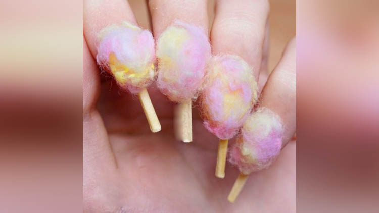 cotton candy nailart