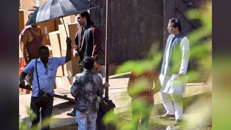 ranbir kapoor from the sets of sanjay dutt biopic