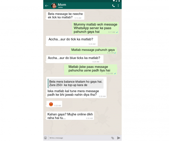 parents whatsapp conversation 