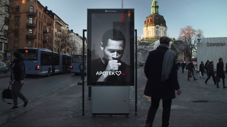 a billboard has a unique idea of making people quit smoking