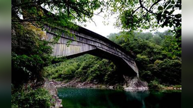 very old wooden bridge in china