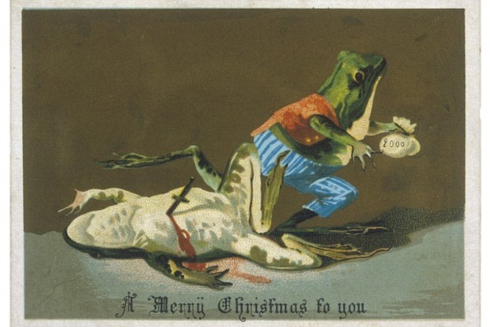 people sending these type of christmas cards in 19th century