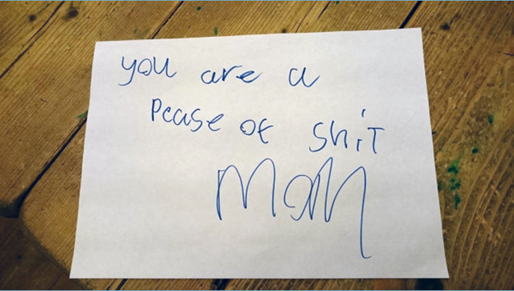 funny note by kid