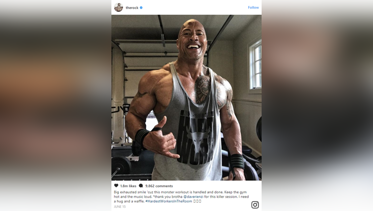 the rock shows his workout leg latest picture will shock you 