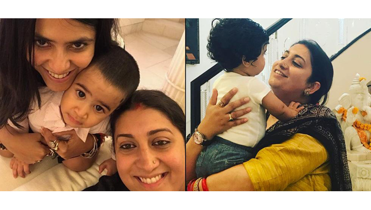 Tusshar Kapoor's Son Laksshya Is Playing With Smriti Irani, See In Pics