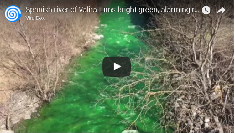 Spanish river of Valira turns bright green alarming residents