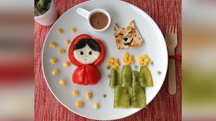 A Dish Including A wolf And A Doll