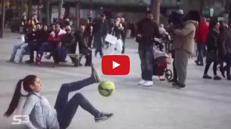 Amazing Street Football Skills By girl