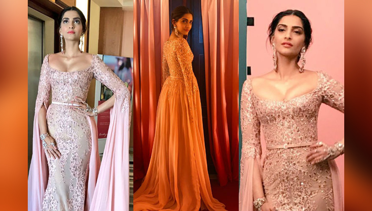 Sonam Kapoor At Cannes Red Carpet In Pink Gown 