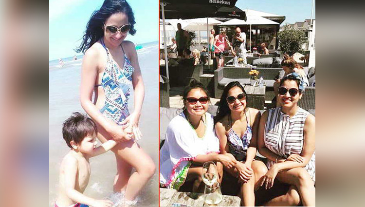 Suresh Raina Wife spotted on beach with daughter and Friends at netherlands 