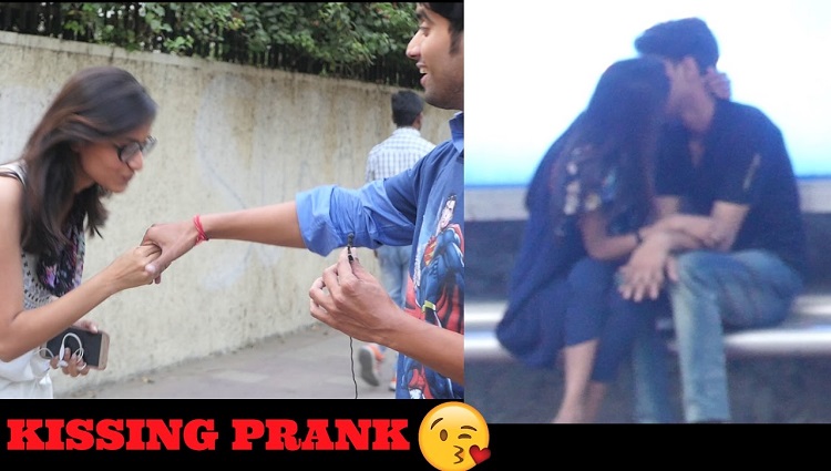 kissing prank in delhi | breaking news prank