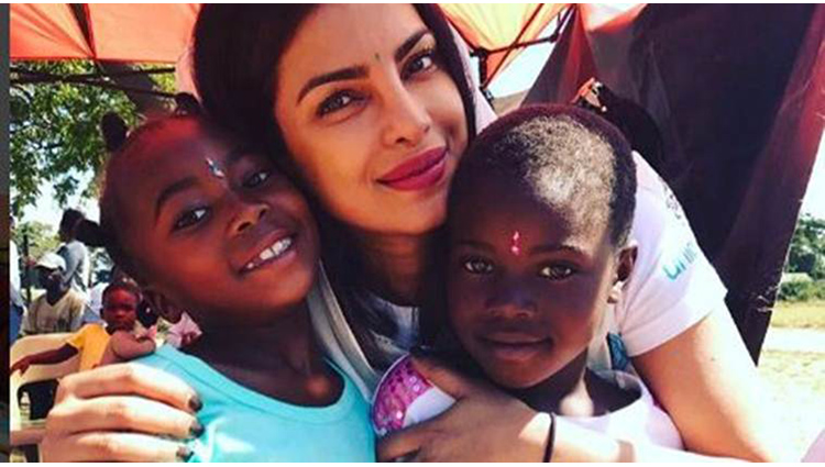 priyanka chopra meets youngsters in zimbabwe with unicef