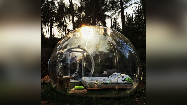 romantic night in a transparent bubbleromantic night in a transparent bubble