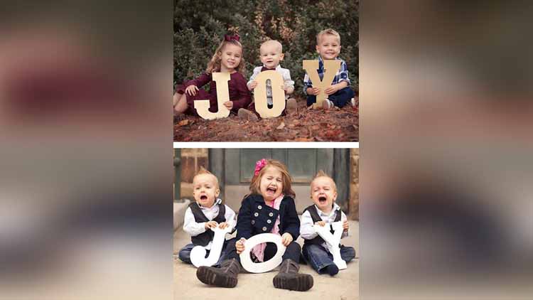 joy letter in the hand of babies