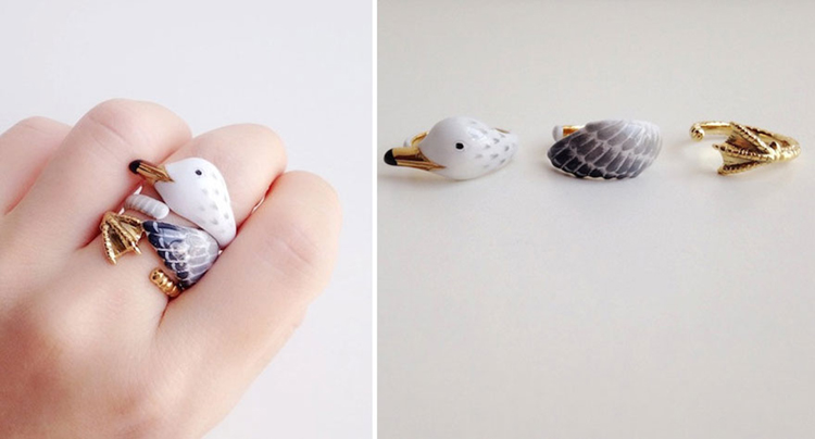 Seagull shaped ring.