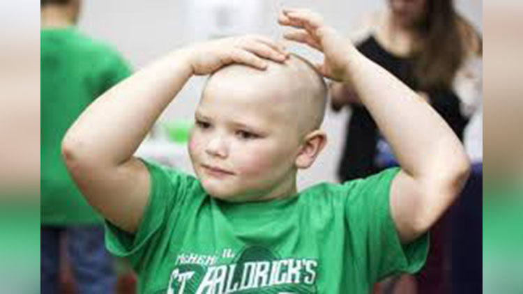 Child with bald head