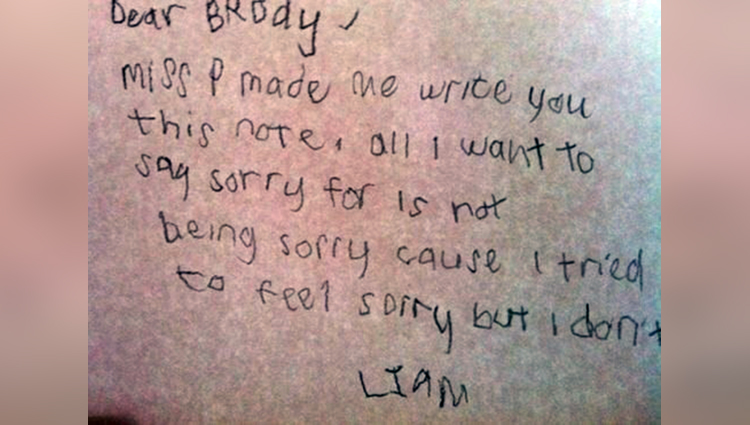  Denial note by kid