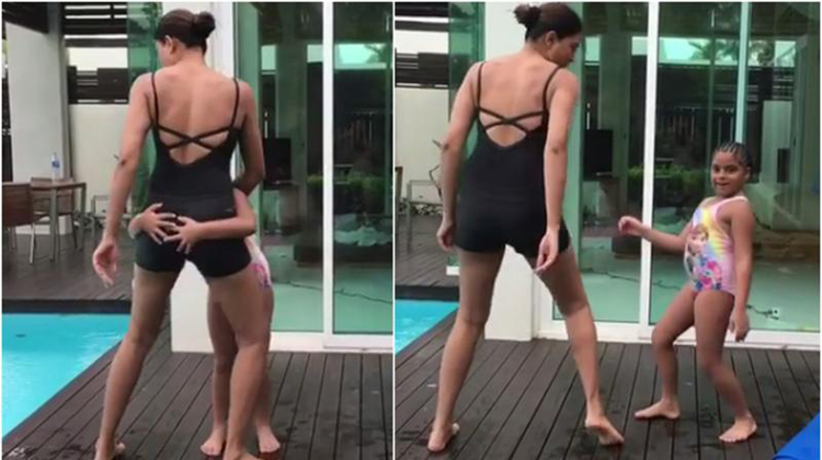 Sushmita Sen And Her Daughter Killing It With Their Dance Moves On Ed Sheeran's Shape Of You