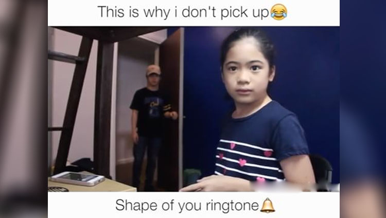 This Girl In The Video Is Totally Obsessed With The Ringtone Of Shape Of You