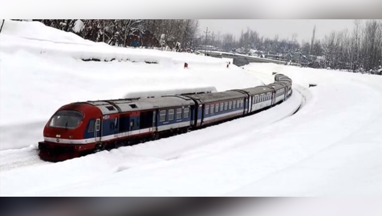 this train passing snow covered station may divert tourist to kashmir viral video