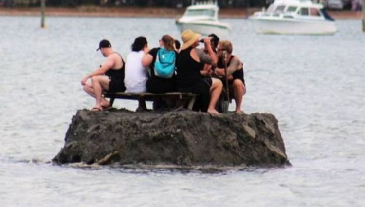To Avoid New Year's Drinking Ban Group Builds Tiny Private Island