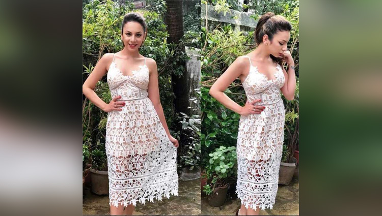 nitibha kaul looks glamorous in white dress