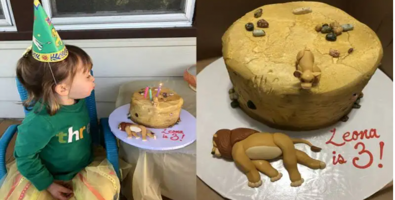 Little girl Lion King themed birthday cake 