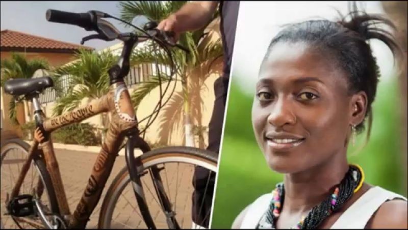 This girl makes wooden bicycle