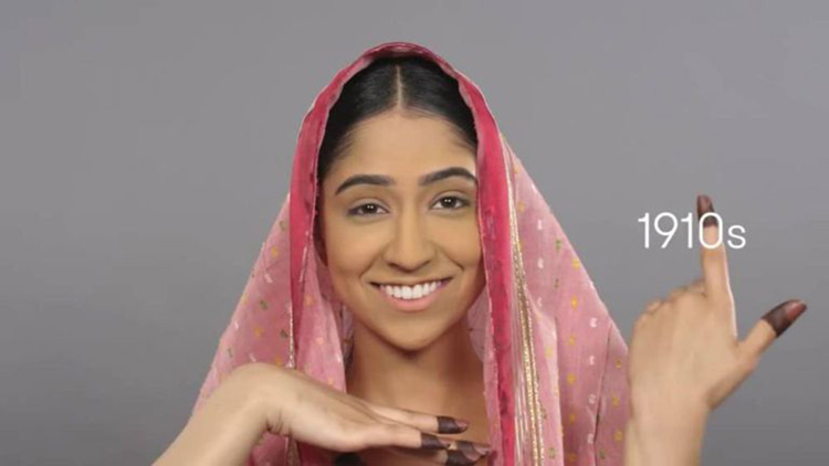 See how Indian beauty trends have changed over the last 100 years