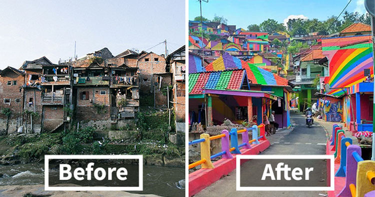 See How Indonesian Government Effort Changed The Slum Into Colourful Land!
